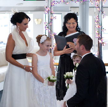 Rebecca & Patrick Imagine Cruises Marina Mirage Main Beach Gold Coast had a Love Story and a Family Ceremony as part of their Wedding Ceremony